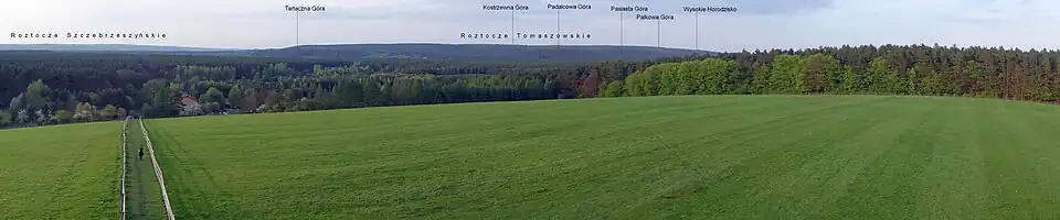 Fragment panoramy widokowej z wieży na Białej Górze