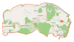 Mapa konturowa gminy Wieliszew, blisko centrum na lewo znajduje się punkt z opisem „Olszewnica Nowa”