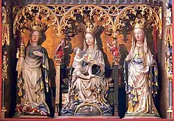 Część środkowa, strefa dolna: Sacra Conversazione - Maria i święte Barbara i Katarzyna