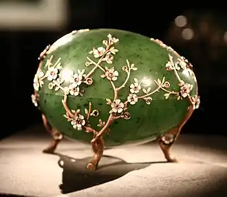 Jajko z kwitnącymi gałązkami jabłoni﻿(inne języki), jajo Fabergé, 1901