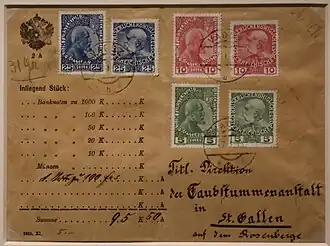 Kartka z liechtensteińskimi znaczkami (1913)