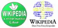 Byłe logotypy francuskiej i szwedzkiej wersji Wikipedii
