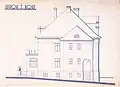 Projekt willi, elewacja wschodnia, 1925 (zbiory Archiwum Urzędu Miasta Katowice)