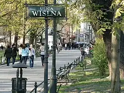 Ulica Wiślna, widok od strony Plant