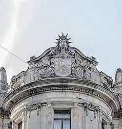 Alegoria przemysłu i transportu, budynek dawnego Śląskiego Związku Banków (nr 33/35)