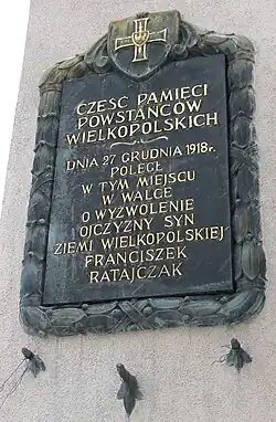 Tablica pamiątkowa przy ul. Ratajczaka w Poznaniu