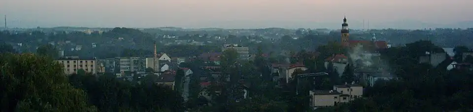 Panorama Wodzisławia Śląskiego – widok na Stare miasto z budynku Szpitala Miejskiego