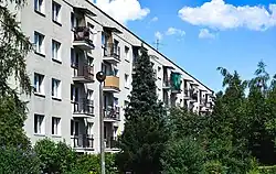 Wnętrze osiedla, blok przy ul. Serbskiej 3