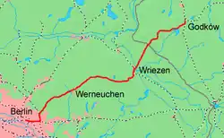 Mapa przebiegu linii kolejowej