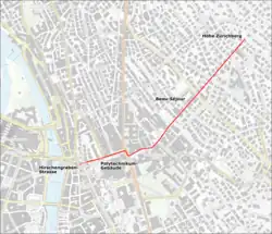 Mapa przebiegu linii kolejowej