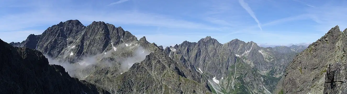 Panorama z Turni nad Rohatką (południowy zachód i zachód; lipiec 2009).