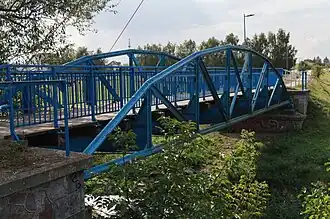 Most na Węgierce w kierunku stacji Przasnysz