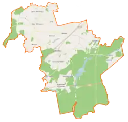 Mapa konturowa gminy Zakrzewo, w centrum znajduje się punkt z opisem „Nowe Zakrzewo”