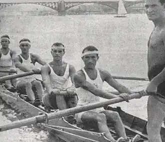 Wioślarze na czwórce w 1937