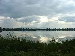 Widok z Jeziora Goczałkowickiego na Beskid Śląski