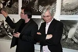 Wystawa Zdzisława Sosnowskiego, My Time, luty – kwiecień 2008, od lewej: Krzysztof Siatka, Zdzisław Sosnowski, Paweł Dudziński