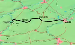 Mapa przebiegu linii kolejowej 6813