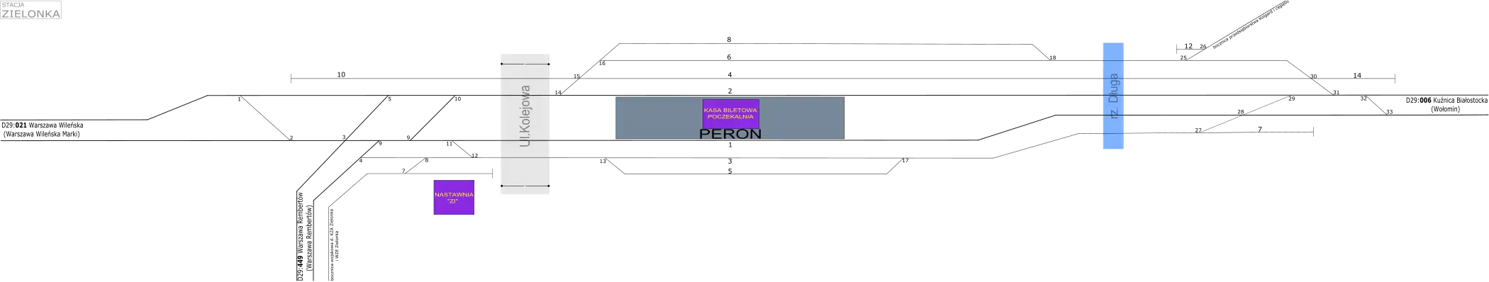 Schemat stacji Zielonka (do 2015)
