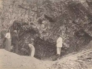 Wydobycie węgla metodą odkrywkową (ok. 1890)