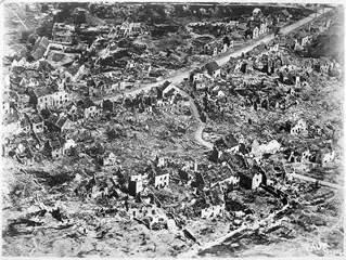 Aerial view of ruins of Vaux, FranceE. Steichen, 1918
